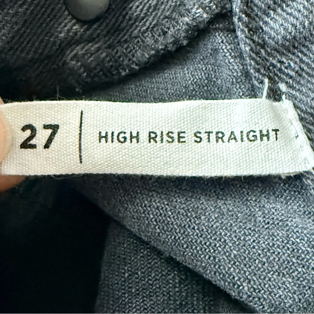 PacSun High Rise Straight Button Fly Black Distressed Raw Hem Jeans Size‎ 27